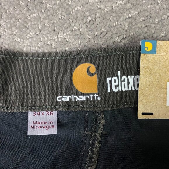 Carhartt Rugged Flex Knit Lined Rigby Dungaree Pants Men's 34 x 36 Gray Relaxed - Picture 8 of 14